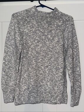 L.L. Bean Blue Heathered Cowlneck Sweater